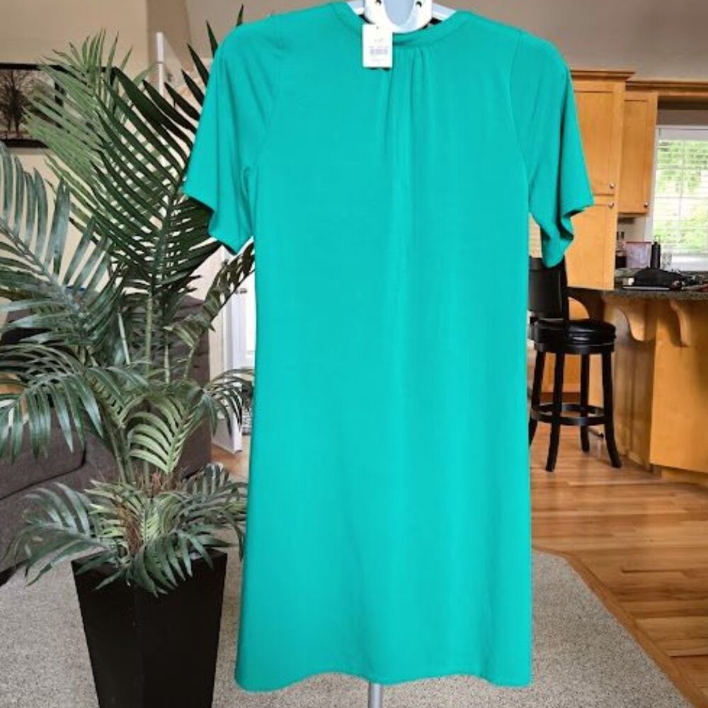 NWT J Jill sz small  banana leaf green shirred dress - Picture 4 of 4
